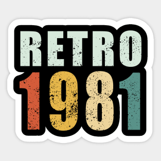 40th Birthday Gifts Year Old - Retro 1981 T-Shirt Sticker